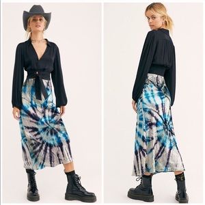 Free People Serious Swagger Velvet Midi Skirt